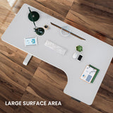 FORTIA 145W x 60D x 85D Dual-Motor 80kg Load Adjustable Sit-Stand Up R-Hand Sided Corner Desk - White/White Frame - Side View