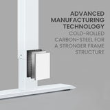 FORTIA 145W x 60D x 85D Dual-Motor 80kg Load Adjustable Sit-Stand Up R-Hand Sided Corner Desk - White/White Frame - Extra Image
