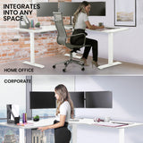 FORTIA 173W x 173W x 75D 3-Motor 120kg Load Adjustable Electric Sit to Stand Up Corner Desk - White/White Frame - Extra Image