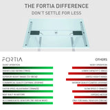 FORTIA Single Motor Sit/Stand Desk Frame 58 x 90-135cm 72-118cm Height Adjustable 70kg Load Silver - Front View