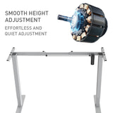 FORTIA Single Motor Sit/Stand Desk Frame 58 x 90-135cm 72-118cm Height Adjustable 70kg Load Silver - Top-Down View