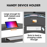 Fortia Desk Riser 90cm Wide Adjustable Sit to Stand for Dual Monitor Keyboard Laptop Black - Low Angle