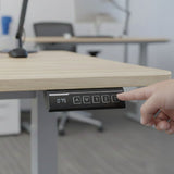FORTIA Sit To Stand Standing Desk, 120x60cm, 72-118cm Electric Height Adjustable, Light Oak Style Desktop Silver Frame - Extra Image