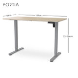 FORTIA Sit To Stand Standing Desk, 120x60cm, 72-118cm Electric Height Adjustable, Light Oak Style Desktop Silver Frame - Extra Image