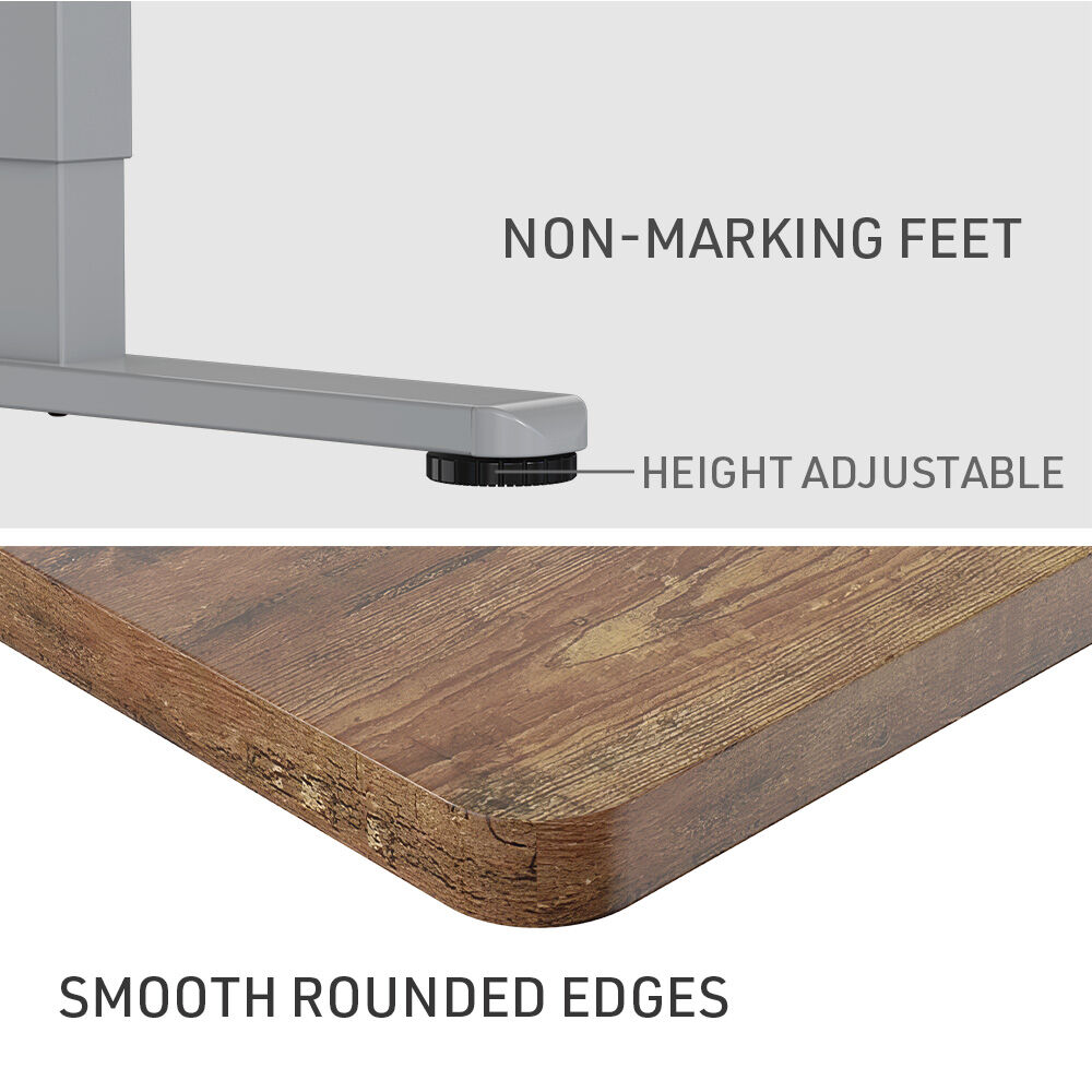 FORTIA Sit To Stand Up Standing Desk 120x60cm 72-118cm Electric Height Adjustable 40kg Rated Oak Style/Silver Frame