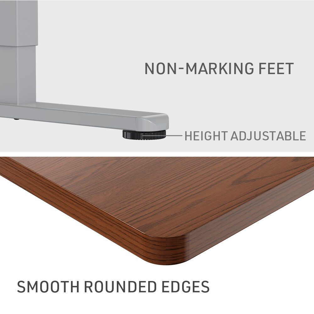 FORTIA Sit To Stand Up Standing Desk 120x60cm 72-118cm Electric Height Adjustable 40kg Rated Walnut Style/Silver Frame