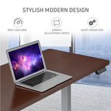 FORTIA Sit To Stand Up Standing Desk 120x60cm 72-118cm Electric Height Adjustable 40kg Rated Walnut Style/Silver Frame - Extra Image