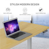 FORTIA Sit To Stand Up Standing Desk 120x60cm 72-118cm Electric Height Adjustable 40kg Rated White Oak Style/Silver Frame - Extra Image