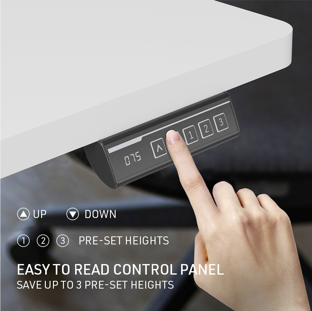 FORTIA Sit To Stand Up Standing Desk 120x60cm 72-118cm Electric Height Adjustable 40kg Rated White/Silver Frame