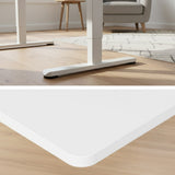 FORTIA Sit To Stand Standing Desk, 120x60cm, 72-118cm Electric Height Adjustable, White - Top-Down View