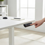 FORTIA Sit To Stand Standing Desk, 120x60cm, 72-118cm Electric Height Adjustable, White - 45-Degree Angle