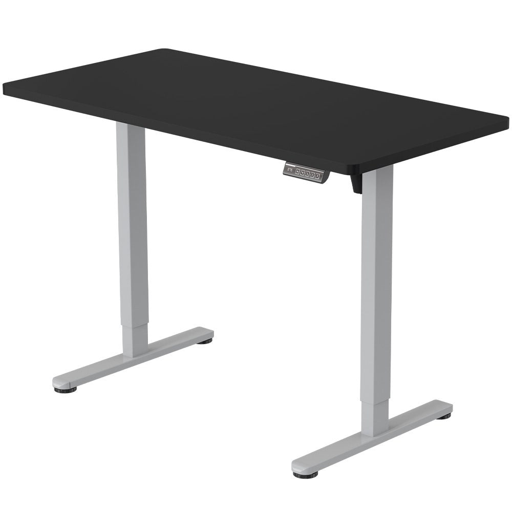 FORTIA Sit To Stand Up Standing Desk 140x60cm 72-118cm Electric Height Adjustable 40kg Rated Black/Silver Frame