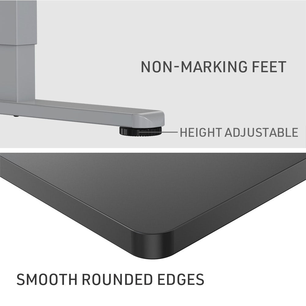 FORTIA Sit To Stand Up Standing Desk 140x60cm 72-118cm Electric Height Adjustable 40kg Rated Black/Silver Frame