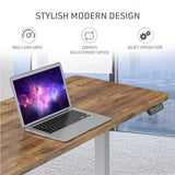 FORTIA Sit To Stand Up Standing Desk 140x60cm 72-118cm Electric Height Adjustable 40kg Rated Oak Style/Silver Frame - Extra Image