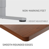 FORTIA Sit To Stand Up Standing Desk 140x60cm 72-118cm Electric Height Adjustable 40kg Rated Walnut Style/Silver Frame - Extra Image