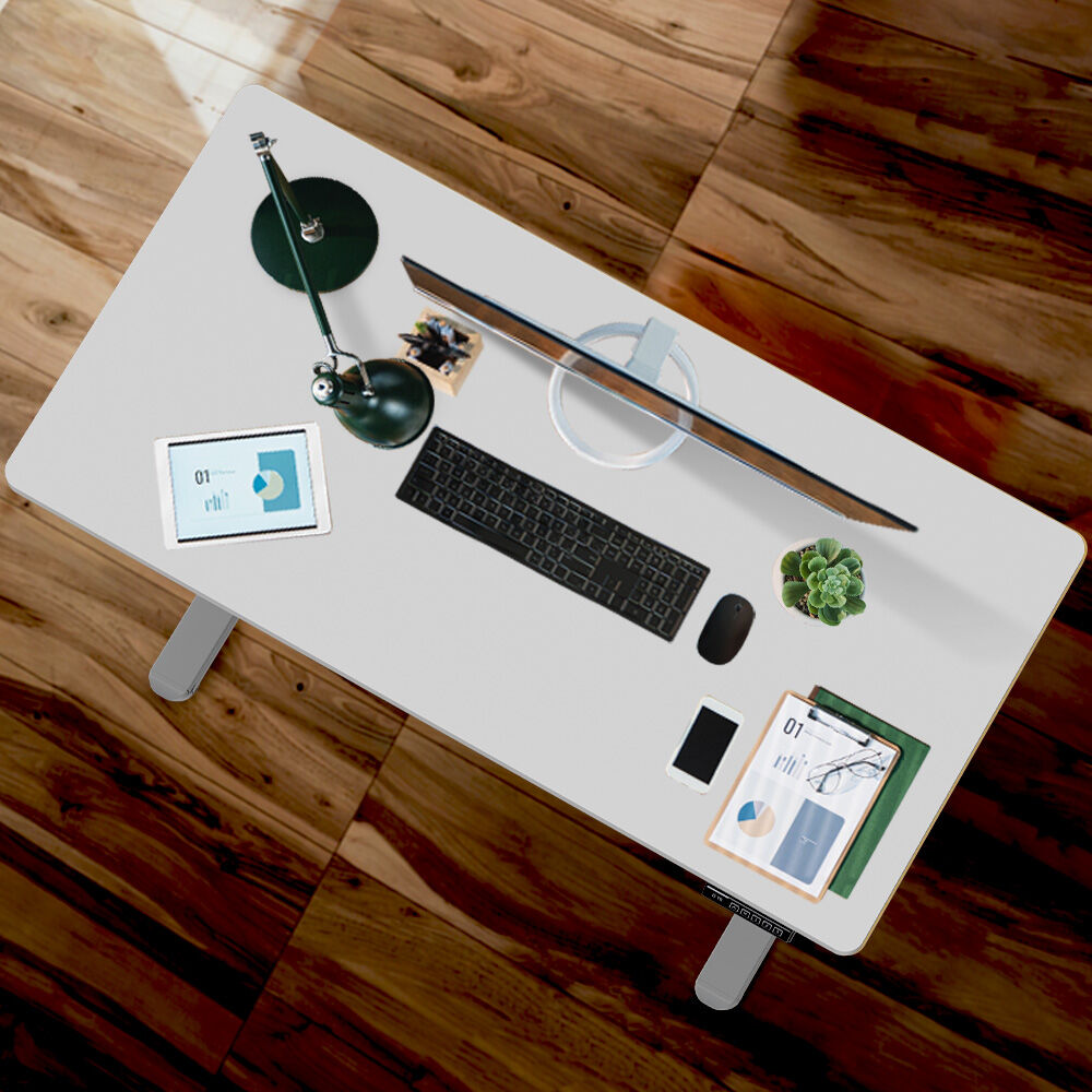 FORTIA Sit To Stand Up Standing Desk 140x60cm 72-118cm Electric Height Adjustable 40kg Rated White/Silver Frame