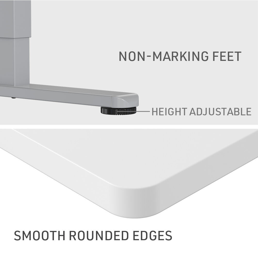 FORTIA Sit To Stand Up Standing Desk 140x60cm 72-118cm Electric Height Adjustable 40kg Rated White/Silver Frame