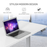 FORTIA Sit To Stand Up Standing Desk 140x60cm 72-118cm Electric Height Adjustable 40kg Rated White/Silver Frame - Extra Image
