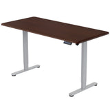 FORTIA Sit To Stand Up Standing Desk 150x68cm 72-118cm Height Adjustable 50kg Rated Walnut Style/Silver Frame