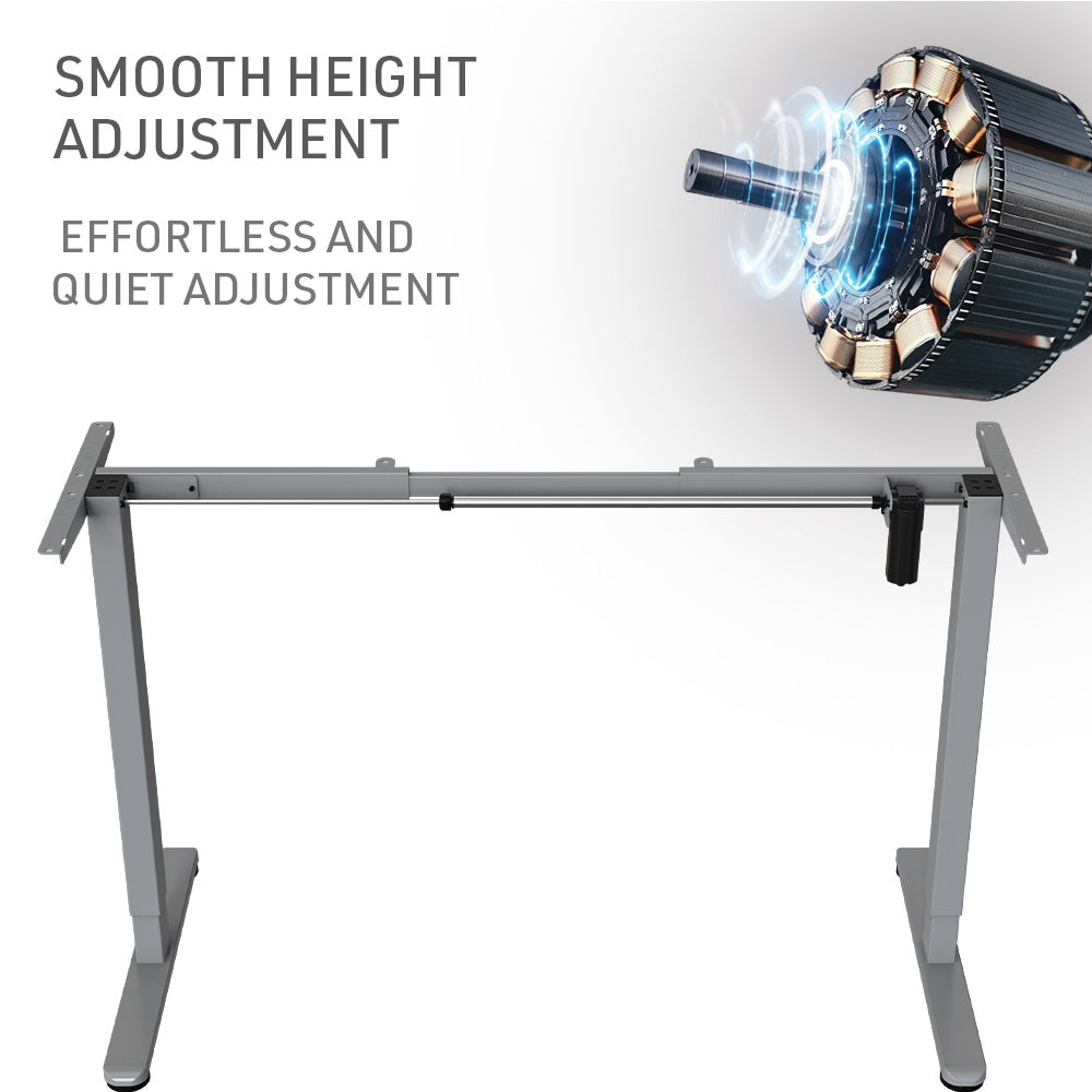 FORTIA Sit To Stand Up Standing Desk 150x68cm 72-118cm Height Adjustable 50kg Rated Walnut Style/Silver Frame