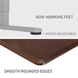 FORTIA Sit To Stand Up Standing Desk 150x68cm 72-118cm Height Adjustable 50kg Rated Walnut Style/Silver Frame - Extra Image