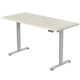FORTIA Sit To Stand Up Standing Desk 150x68cm 72-118cm Height Adjustable 50kg Rated White Oak Style/Silver Frame