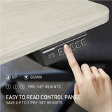 FORTIA Sit To Stand Up Standing Desk 150x68cm 72-118cm Height Adjustable 50kg Rated White Oak Style/Silver Frame - Rear View