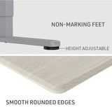 FORTIA Sit To Stand Up Standing Desk 150x68cm 72-118cm Height Adjustable 50kg Rated White Oak Style/Silver Frame - Extra Image
