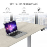 FORTIA Sit To Stand Up Standing Desk 150x68cm 72-118cm Height Adjustable 50kg Rated White Oak Style/Silver Frame - Extra Image