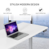 FORTIA Sit To Stand Up Standing Desk 150x68cm 72-118cm Height Adjustable 50kg Rated Matte White/Silver Frame - Extra Image