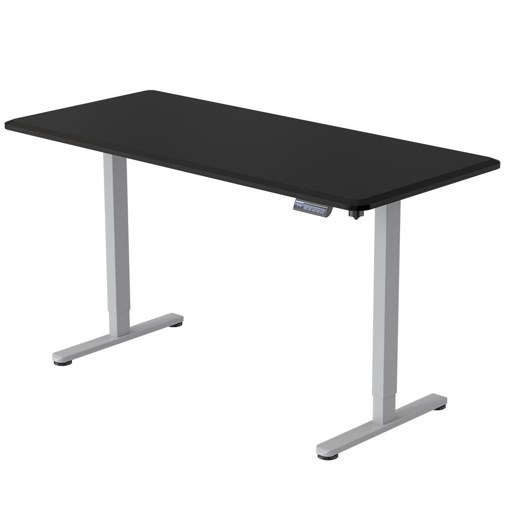 FORTIA Sit To Stand Up Standing Desk 160x75cm 72-118cm Height Adjustable 50kg Rated Black/Silver Frame