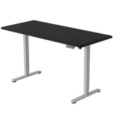 FORTIA Sit To Stand Up Standing Desk 160x75cm 72-118cm Height Adjustable 50kg Rated Black/Silver Frame