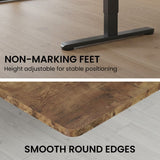 FORTIA Sit to Stand Standing Desk, 160x60cm, 72-118cm Electric Height Adjustable, Walnut Style Desktop/Black Frame - Extra Image