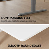 FORTIA Sit to Stand Standing Desk, 160x60cm, 72-118cm Electric Height Adjustable, White Desktop/Silver Frame - Extra Image
