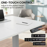 FORTIA Sit to Stand Standing Desk, 160x60cm, 72-118cm Electric Height Adjustable, White Desktop/Silver Frame - Extra Image