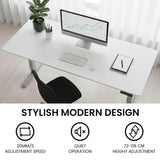 FORTIA Sit to Stand Standing Desk, 160x60cm, 72-118cm Electric Height Adjustable, White Desktop/Silver Frame - Extra Image