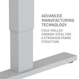 FORTIA Sit Stand Standing Desk 120x60cm 72-118cm Height Adjustable 70kg Load Black/Silver Frame - 45-Degree Angle
