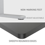 FORTIA Sit Stand Standing Desk 120x60cm 72-118cm Height Adjustable 70kg Load Black/Silver Frame - Extra Image