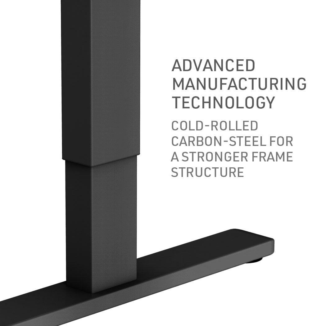 Fortia Sit To Stand Up Standing Desk 120x60cm 72-118cm Electric Height Adjustable 70kg Rated Walnut Style/Black Frame