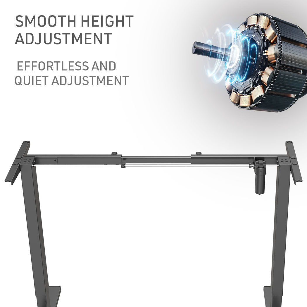 Fortia Sit To Stand Up Standing Desk 120x60cm 72-118cm Electric Height Adjustable 70kg Load Walnut Style/Black Frame