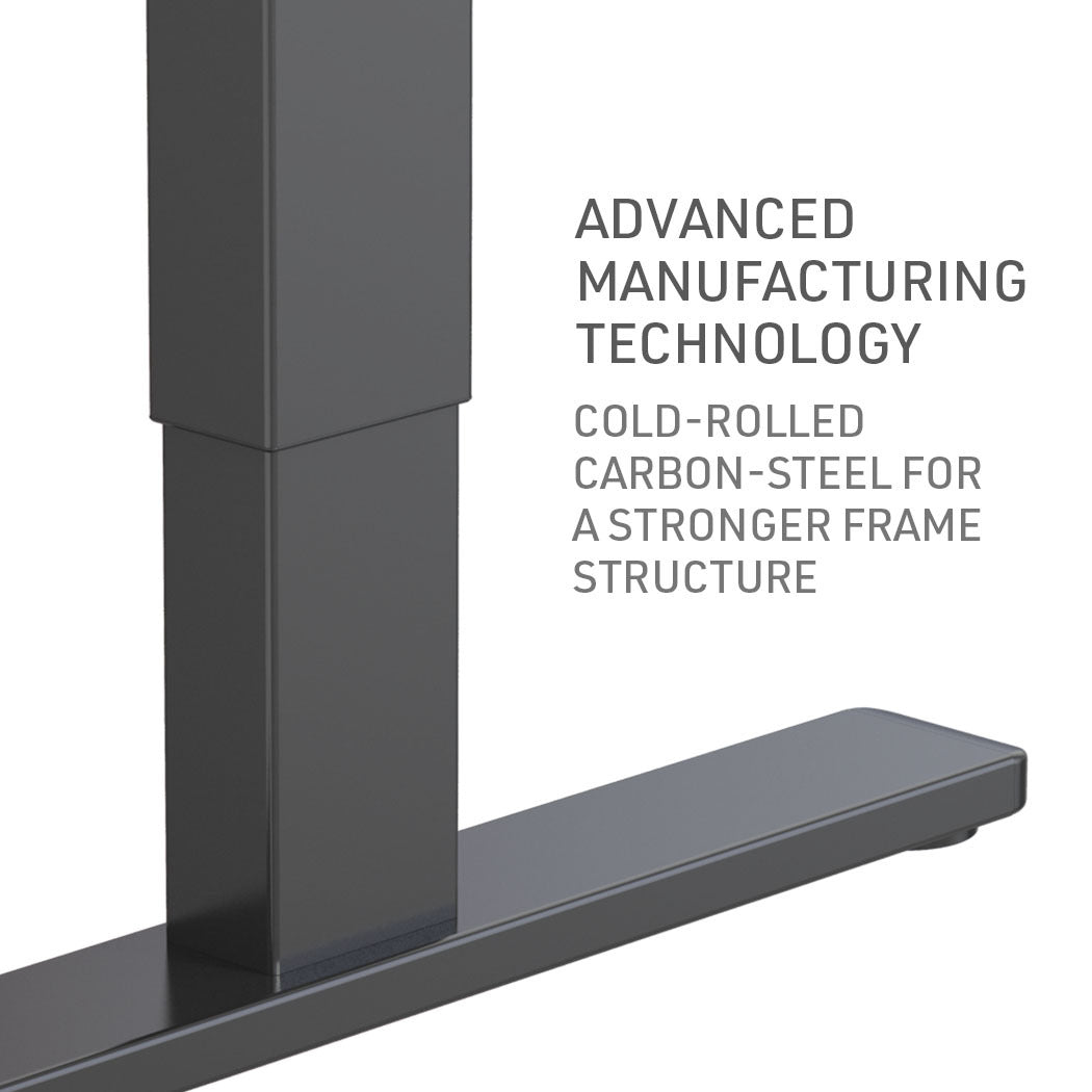 Fortia Sit To Stand Up Standing Desk 120x60cm 72-118cm Electric Height Adjustable 70kg Load Walnut Style/Black Frame