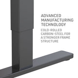 Fortia Sit To Stand Up Standing Desk 120x60cm 72-118cm Electric Height Adjustable 70kg Load Walnut Style/Black Frame - 45-Degree Angle