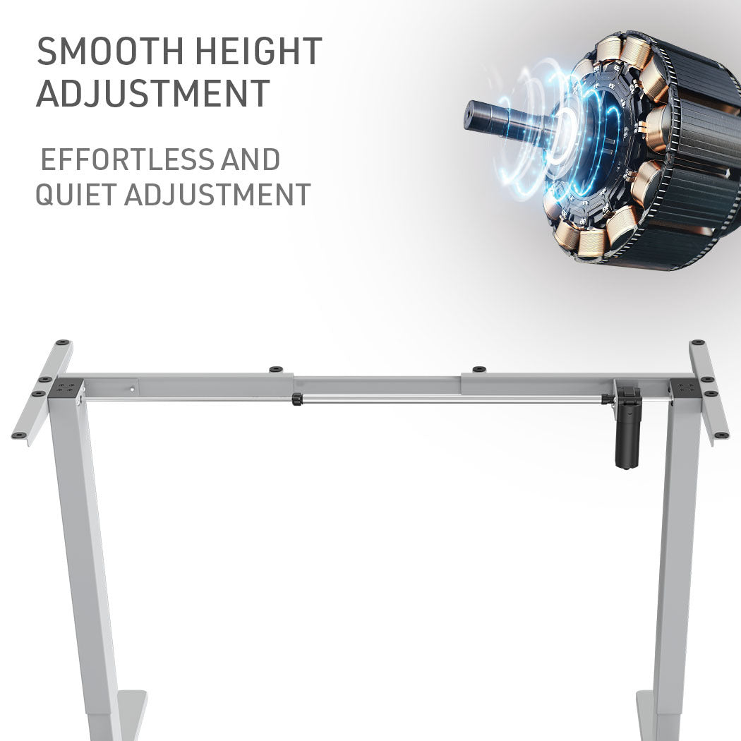 Fortia Sit To Stand Up Standing Desk 120x60cm 72-118cm Electric Height Adjustable 70kg Load Walnut Style/Silver Frame