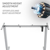 Fortia Sit To Stand Up Standing Desk 120x60cm 72-118cm Electric Height Adjustable 70kg Load Walnut Style/Silver Frame - Top-Down View