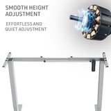 Fortia Sit To Stand Up Standing Desk 120x60cm 72-118cm Electric Height Adjustable 70kg Load White Oak Style/Silver Frame - Top-Down View