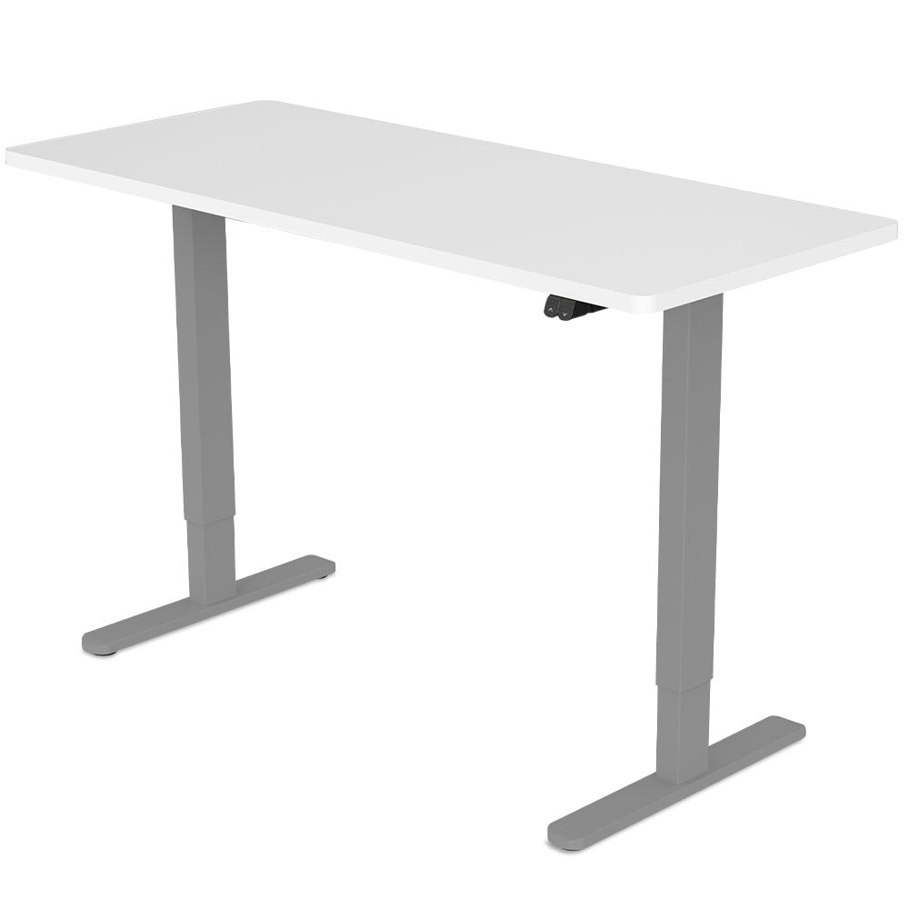 Fortia Sit To Stand Up Standing Desk 120x60cm 72-118cm Electric Height Adjustable 70kg Load White/Silver Frame