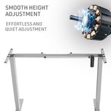 Fortia Sit To Stand Up Standing Desk 120x60cm 72-118cm Electric Height Adjustable 70kg Load White/Silver Frame - Top-Down View