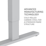 Fortia Sit To Stand Up Standing Desk 120x60cm 72-118cm Electric Height Adjustable 70kg Load White/Silver Frame - 45-Degree Angle