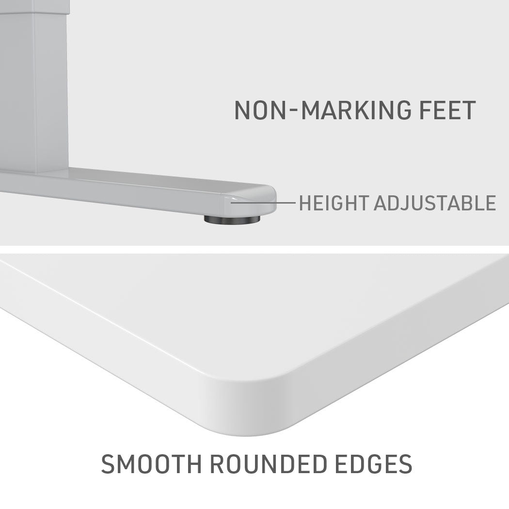 Fortia Sit To Stand Up Standing Desk 120x60cm 72-118cm Electric Height Adjustable 70kg Load White/Silver Frame