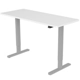 Fortia Sit To Stand Up Standing Desk 140x60cm 72-118cm Electric Height Adjustable 70kg Load White/Silver Frame